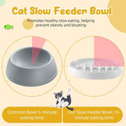 Cat Slow Feeder Bowl Slow Feed Cat Dish Fishbone Cat Slow Feeder Small Interactive Dog Feeder Dish Anti Gulping Pet Bowl For Cat And Dog Slow Eating To Against Bloat