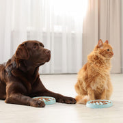 Cat Slow Feeder Bowl Slow Feed Cat Dish Fishbone Cat Slow Feeder Small Interactive Dog Feeder Dish Anti Gulping Pet Bowl For Cat And Dog Slow Eating To Against Bloat